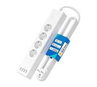 Meross Multiprise Connectée (Type F), 16A Multiprise WiFi Compatible avec Apple HomeKit, Alexa et Google Home (4 Prises AC et 4 Ports USB), Prise WiFi avec Commande Vocale et Contrôle à Distance