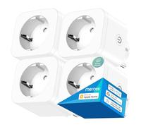 Meross Presa Smart WiFi, Presa Smart HomeKit con Monitoraggio Energia, Presa Intelligente Compatibile con Apple HomeKit, Alexa e Google Home, Controllo Vocale e Remoto, 16A, 2,4GHz, 4 Pezzi