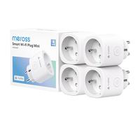 Meross Prise Connectée Matter (Type E), 16A Prise WiFi Compatible avec Apple HomeKit, Alexa, Google Home et Home Assistant, Mesure d'Énergie pour Panneau Solaire Photovoltaïque, 4 Pièces
