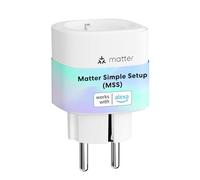 Meross Prise Connectée Matter (Type F), Prise WiFi avec Matter Simple Setup (MSS), Compatible avec Alexa, Apple Home et Google Home, Prise avec Mesure de Consommation d'Énergie pour Panneau Solaire