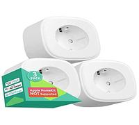 Meross Prise Connectée (Type F), Prise WiFi Intelligente Compatible avec Alexa, Google Home et SmartThings, Lot de 3 Prise Programmable avec Commande Vocale, Contrôle à Distance et Fonction de Temps