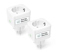 Meross Prise Connectée Wifi (Type F) avec Mesure de Consommation d'Énergie | 16A Prise Intelligente pour Panneau Photovoltaïque, Compatible avec Alexa et Google Home, 2 Pièces , Configuration Bluetooth