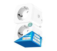Meross Prise Connectée WiFi (Type F) avec Mesure de Consommation Électrique | Smart Plugs, Prises Connectées 16A Intelligentes, Compatible avec Apple HomeKit, Alexa, Google Home, SmartThings, 2 Pièces
