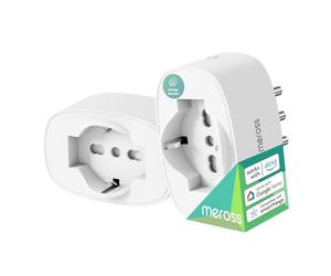 Meross Prise intelligente italienne, prise WiFi avec surveillance de la consommation, prise intelligente 16A, fonction minuterie, compatible avec Alexa, Google Home et SmartThings, contrôle vocal et à