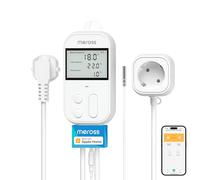 Meross Prise Thermostat Connectée, 16A 3680W Régulateur de Température WiFi pour Chauffage et Refroidissement, Compatible avec HomeKit, Alexa et Google Home, Commande Vocale et Contrôle à Distance