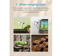 Meross Prise Thermostat Connectée pour Chauffage et Refroidissement, 16A 3680W Régulateur de Température WiFi Compatible avec HomeKit, Alexa et Google Home, Commande Vocale et Contrôle à Distance