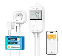 Meross Prise Thermostat Connectée pour Chauffage et Refroidissement, Régulateur de Température WiFi Compatible avec HomeKit, Alexa et Google Home, Commande Vocale et Contrôle à Distance