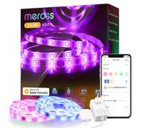 Meross Ruban LED, Compatible avec HomeKit, Alexa et Google Home, 2 × 5 m | Bande LED Intelligent, Lampe Salon, Compatible avec Siri et Google Home, Ruban LED pour Cuisine, RGBWW