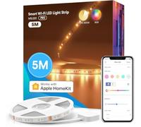 Meross Ruban Led Connecté 5M, Compatible avec HomeKit, Alexa Et Google Home | Pour Led Tv, Luminaires Intérieur, Lampe Salon, Reglette Led Cuisine, Decoration Noel, RGBWW, 2700K-6500K