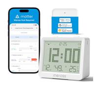 Meross Thermomètre Hygromètre Connecté WiFi (AVEC HUB MSH450), Moniteur de Température et d’Humidité Compatible avec Apple Home, Alexa et Google Home, Surveillance à Distance et Notification d’Alarme