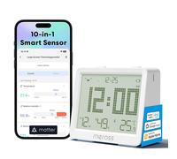 Meross Thermomètre Hygromètre Connecté WiFi (HUB REQUIS), Moniteur de Température et d`Humidité Compatible avec Apple Home, Alexa et Google Home, Surveillance à Distance et Notification d`Alarme