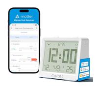 Meross Thermomètre Hygromètre Connecté WiFi (HUB REQUIS), Moniteur de Température et d’Humidité Compatible avec Apple Home, Alexa et Google Home, Surveillance à Distance et Notification d’Alarme