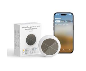 Meross Thermomètre Hygromètre Intelligent à Énergie Solaire (HUB REQUIS), Capteur de Température et d’Humidité Compatible avec Apple Home, Alexa et Google Home, Surveillance à Distance, Alerte d'Appli