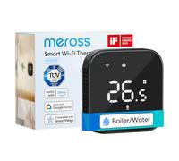 Meross Thermostat Connecté Alexa pour Chaudière Gaz/Chauffage au Sol à Eau | Encastrable, Compatible avec Alexa et Google Home, Commande Vocale et Contrôle à Distance, Noir
