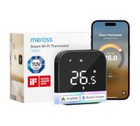 Meross Thermostat Connecté Matter, Thermostat WiFi pour Chaudière Gaz/Chauffage au Sol à Eau, Compatible avec Apple Home, Alexa et Google Home, Capteur Externe, Détection de Fenêtre Ouverte