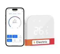 Meross Thermostat Connecté pour Électrique/Chauffage au Sol Électrique | 16A & 2.4GHz WiFi, Programmation, Détection Fenêtre Ouverte et Contrôle à Distance, Compatible avec Alexa et Google Home