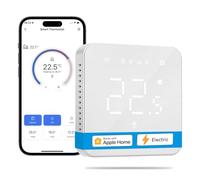Meross Thermostat WiFi Connecté HomeKit, pour Chauffage au Sol Électrique Compatible avec Alexa et Google Home, avec Écran LED Tactile, Commande Vocale et Contrôle à Distance