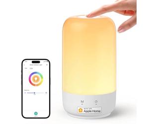 meross Veilleuse LED Connectée, Lampe de Chevet Intelligente Compatible avec Apple HomeKit, Alexa et Google Home, RGBCW Lampe de Table Multicolore Dimmable avec Commande Vocale et Contrôle à Distance