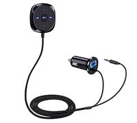 MEROURII Voiture Mains Libres Bluetooth, Récepteur Bluetooth pour Voiture avec Allume-Cigare Support Magnétique Port d'Entrée 3,5 Mm