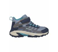 Merrell - Chaussures de randonnée journée - Moab Speed 2 Mid A/C Wp Stone/Blue/Turquoise - Taille Enfant 36 - Bleu Bleu 36