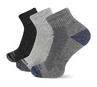 Merrell Men's 3 Pack Cushioned Quarter Socks, Charcoal black Assorted Shoe Size: 12.5-15