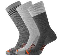 Merrell Men's And Women's Merino Wool Work Crew Socks - 3 Pairs - Arch Support Crew de travail en laine mérinos Mixte