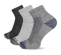 Merrell Men's and Women's Wool Everyday Hiking Ankle Socks-3 & 6 Pairs-Cushioned Moisture Wicking Chaussettes décontractées, Noir Anthracite (Quartier), M-L (Lot de 3) Homme