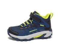 Merrell Moab Speed 2 Mid A/C imperméable pour Enfant, Bleu Marine/Haute visibilité, 7 Wide Big Kid