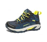 Merrell Moab Speed 2 Mid Waterproof, Bleu Marine/Haute visibilité, 11 Big Kid