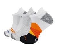Merrell Repreve Lot de 3 paires de chaussettes basses recy s pour homme et femme avec évacuation de l'humidité et prévention des ampoules Noir Assortis Pointure 43-45, Black Hike on