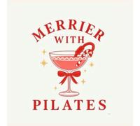 Merrier With Pilates Notebook: Holiday Pilates Journal & Lined Fitness Notebook for Pilates Lovers
