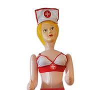 Merrimix Poupée gonflable en gingembre avec costume d'infirmière, cadeaux de bâillon pour hommes, cadeaux d'enterrement de vie de garçon et accessoires de décoration, enterrement de vie de jeune fille