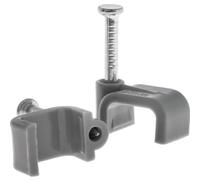 Merriway BH04896 Lot de 50 Pinces à câble Plat Gris Double et Terre 1,5 mm