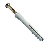 Merriway BH05914 Lot de 10 fixations murales solides avec prise en nylon M10 x 100 mm Blanc