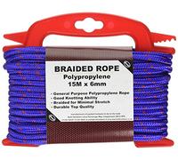 Merriway BH05943 Corde tressée en polypropylène sur bobine Bleu 15 m x 6 mm