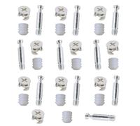 Merriway BH06259 Lot de 10 écrous à vis de fixation pour meuble 15 mm x 12 mm et chevilles (M6 x 44 mm)