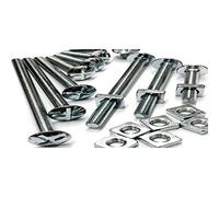 Merriway BH06530 (32 pièces) Assortiment de boulons et écrous de toiture en acier zingué brillant - Lot de 32 pièces