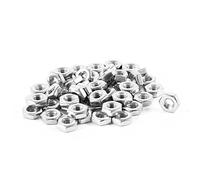 Merriway BH06894 Bulk Hardware Lot de 50 écrous hexagonaux en acier inoxydable 316 A4 de qualité marine Argenté