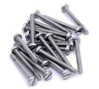 Merriway BH06919 Lot de 20 vis à tête fendue avec écrous M5 x 12 mm Acier inoxydable 316 A4 Qualité Marine Argenté