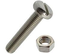 Merriway BH06932 Bulk Hardware Lot de 5 vis à tête fendue en acier inoxydable 316 A4 Argenté