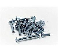 Merriway BH06969 Bulk Hardware Lot de 10 vis de raccordement en acier nickelé pour meubles Argenté M6 x 43 mm