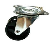 Merriway BH06975 Lot de roulettes pivotantes en polypropolène noir sans frein 35 kg 50 mm Argenté