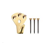 Merriway BH06990 Bulk Hardware Lot de 10 crochets en acier robuste EB 45 kg Poids léger 3 trous de guidage avec broches en laiton Doré