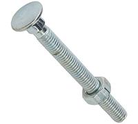 Merriway Boulons et écrous de carrosserie M8 x 75 mm, 25 pièces, zingués