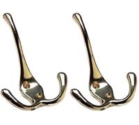 Merriway Bulk Hardware BH00830 Patère chapeau Laiton avec veste triple (Lot de 2)