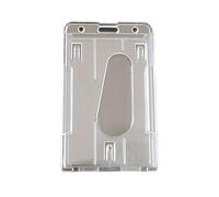 MERRIYARD Emblème, accrocher la Corde, 2 pièces Porte-Badge en Plastique Dur Double Carte Transparent Porte-Carte Vertical Couverture Entreprise Carte d'identité Organisateur Porte-Badge de crédit