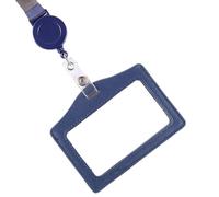 MERRIYARD Emblème, accrocher la Corde, Unisexe Transparent Multi-Usage Card Sleeve Work ID Clear Card Holder Cover Fermé Pass Badge Office School Supply (Color : Red)(Blue 01)