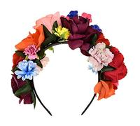 Merroyal Frida Kahlo Couronne de fleurs mexicaine pour la fête des morts, serre-tête Dia de Los Muertos - - Taille Unique