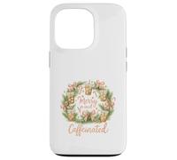 Merry and Caffeinated Christmas Iced Coffee Wreath Coque pour iPhone 13 Pro