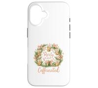 Merry and Caffeinated Christmas Iced Coffee Wreath Coque pour iPhone 16